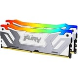 Kingston FURY 48 Go DDR5-8400 (2x 24 Go) Dual-Kit, Mémoire vive Argent/Blanc, KF584CU40RWAK2-48, Renegade RGB, XMP 3.0