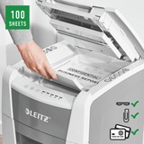 Leitz IQ Auto+ Small Office 100 Destructeur de documents P5, Broyeur de document Blanc