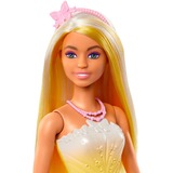 Mattel Barbie - Poupée royale avec des mèches dans les cheveux, jupe imprimée papillon Jaune or