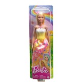 Mattel Barbie - Poupée royale avec des mèches dans les cheveux, jupe imprimée papillon Jaune or