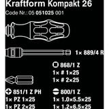Wera Kraftform Kompakt 26 avec étui, 7 pièces, Set d'embouts de vissage Noir/Vert