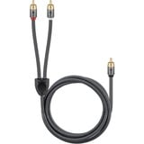 goobay Plus Cinch Y, Câble Noir/Argent, 2 mètres