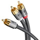 goobay Plus Cinch Y, Câble Noir/Argent, 2 mètres