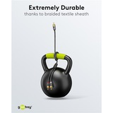 goobay Plus Cinch Y, Câble Noir/Argent, 2 mètres