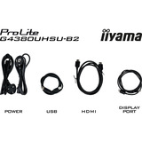 iiyama  G-Master Red Eagle G4380UHSU-B2 42.5" 4K UHD Moniteur gaming  Noir, 2x HDMI, 2x DisplayPort, 6x USB-A, USB-B, 2x USB-C, 144 Hz