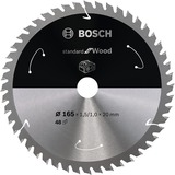 Bosch STANDARD FOR WOOD lame de scie circulaire 16,5 cm 1 pièce(s) Bois tendre, Bois dur, 16,5 cm, 2 cm, Pointe au carbure de tungstène (TCC), 1 mm, 9500 tr/min