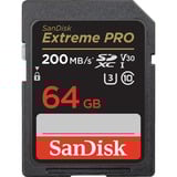 SanDisk Extreme PRO SDXC 64 Go, Carte mémoire Noir, UHS-I, Classe 10, U3, V30