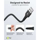 goobay Supersoft USB-C > USB-A 2.0, Câble Noir, 1 mètre