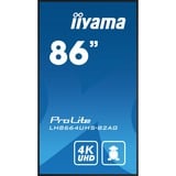 iiyama ProLite LH8664UHS-B2AG, Affichage public Noir (Mat), HDMI, USB, WiFi, Audio, Android