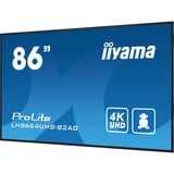 iiyama ProLite LH8664UHS-B2AG, Affichage public Noir (Mat), HDMI, USB, WiFi, Audio, Android