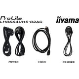 iiyama ProLite LH8664UHS-B2AG, Affichage public Noir (Mat), HDMI, USB, WiFi, Audio, Android