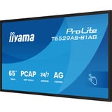 iiyama ProLite T6529AS-B1AG, Affichage public Noir, Tactile, HDMI, USB-C, Audio, LAN, WiFi 5, Android 14