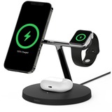 Belkin BOOSTCHARGE Pro 3-en-1 avec MagSafe, Station de recharge Noir