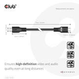 Club 3D Ultra High Speed HDMI, Câble Noir, 7,5 mètres, 4K120 Hz, 8K60 Hz