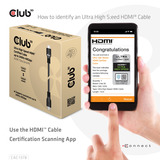 Club 3D Ultra High Speed HDMI, Câble Noir, 7,5 mètres, 4K120 Hz, 8K60 Hz