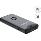DeLOCK Boîtier externe pour SSD M.2 NVMe USB-C 40 Gbps avec RGB, Boîtier disque dur Gris/Noir, avec ventilateur