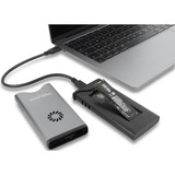 DeLOCK Boîtier externe pour SSD M.2 NVMe USB-C 40 Gbps avec RGB, Boîtier disque dur Gris/Noir, avec ventilateur