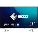 EIZO FlexScan EV4340X-WT 42.5" 4K Ultra HD Moniteur Blanc, 1x DisplayPort, 2x HDMI, 2x USB-C, 2x USB-A, 1x RJ-45