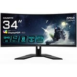 GIGABYTE G34WQCP 34" Moniteur UltraWide gaming  Noir, 180 Hz, HDMI, DisplayPort, Audio, AMD FreeSync