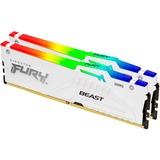Kingston FURY Beast RGB 64 Go DDR5-6000 (2x 32 Go) mémoire vive Blanc, KF560C30BWEAK2-64, XMP 3.0, EXPO 1.1