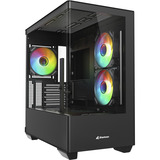 Sharkoon ELITE SHARK CM100 boîtier midi tower Noir | 2x USB-A | 1x USB-C | RGB | Verre Trempé