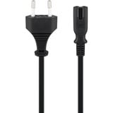 goobay Prise Euro > C7, Câble Noir, 3 mètres