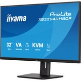 iiyama ProLite XB3294UHSCP-B1 31.5" 4K Ultra HD Moniteur Noir, 1x DisplayPort, 2x HDMI, 3x USB-C, 2x USB-A