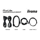 iiyama ProLite XB3294UHSCP-B1 31.5" 4K Ultra HD Moniteur Noir, 1x DisplayPort, 2x HDMI, 3x USB-C, 2x USB-A