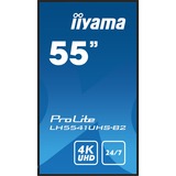 iiyama Prolite LH5541UHS-B2, Affichage public Noir, 4K UHD, VGA, HDMI, Audio, LAN