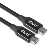 Club 3D USB-C 3.2 Gen2 > USB-C Active bi-directional, Câble Noir, 5 mètres, 8K 60Hz