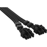 Corsair PCIe 12 V - 2 x 6 vers 2 x 8 broches (6+2 séparées), Câble Noir, 650 mm
