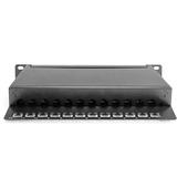 Digitus Patchp. 10" Cat.6 12port 1HE, Panneau de brassage Noir