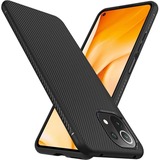 Housse Twill Slim Texture Mi 11 Lite, Housse pour téléphone portable Noir/Noir