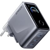 Anker Prime Charger (160W, 3 ports, Smart Display), Chargeur Gris, GaN, 3x USB-C, 140W max.