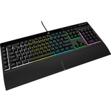 Corsair K55 RGB PRO clavier gaming Noir, Layout US (QWERTY), Membrane, 100%, LED RGB