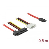 DeLOCK SAS SFF-8482+PW > SATA 7-Pin, Câble 0,5 mètre