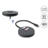 DeLOCK Station d'accueil USB-C M.2 pour 2x SSD M.2 NVMe PCIe Noir, avec fonction de clonage