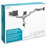 Digitus Trépied universel pour moniteur triple, Support de moniteur Argent, Support de table