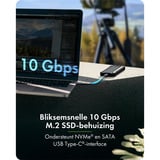 ICY BOX IB-1827MCP-C31, Boîtier disque dur Noir, USB-C 3.2 (10 Gbit/s)