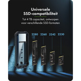 ICY BOX IB-1827MCP-C31, Boîtier disque dur Noir, USB-C 3.2 (10 Gbit/s)