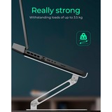 ICY BOX Support pour ordinateur portable IB-NH300 Gris, Supports de Laptop, Argent, Aluminium, Silicone, 43,2 cm (17"), 3 kg, 15 cm