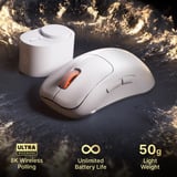 SteelSeries SteelseriesRival Pro WL Mini - White, Souris gaming Blanc