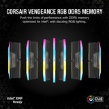 Corsair 96 Go DDR5-6000 Quad-Kit, Mémoire vive Noir, CMH96GX5M4B6000C30, Vengeance RGB, XMP