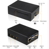 Inter-Tech ODS-739, boîtier Noir | Dissipateur passif | aluminium anodisé