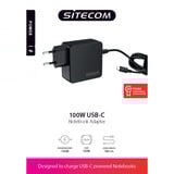 Sitecom Bloc d'alimentation USB-C 100 W pour PC portables, Chargeur Noir