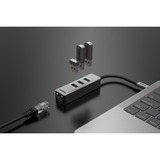 Sitecom USB-C vers Ethernet + 3x USB hub, Station d'accueil Gris