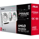 ASUS PRIME Radeon RX 9070 XT OC WHITE, Carte graphique Blanc, 3x DisplayPort, 1x HDMI 2.1, RDNA4