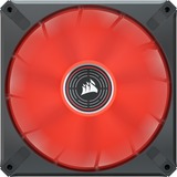 Corsair ML140 LED ELITE Red, Ventilateur de boîtier Noir/Rouge
