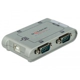 DeLOCK 4 Port USB 2.0 Serial Hub Argent, Adaptateur Argent, Argent, Windows 2000/XP/Server 2003/Vista, USB 2.0, Serial