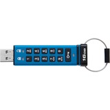 Kingston IronKey Keypad 200 de 16 Go, FIPS 140-3 niveau 3 (en attente), chiffrement AES-256, Clé USB FIPS 140-3 niveau 3 (en attente), chiffrement AES-256, 16 Go, USB Type-A, 3.2 Gen 1 (3.1 Gen 1), 145 Mo/s, Gaine, Bleu